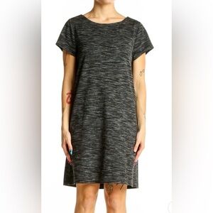 ANN TAYLOR LOFT Charcoal Heathered T-Shirt Dress Size XL